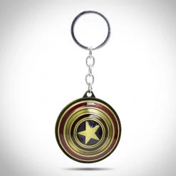 AZALEA Marvel Comic - Captain America Shield Spinner Die-Cast Metal Enamel Keychain