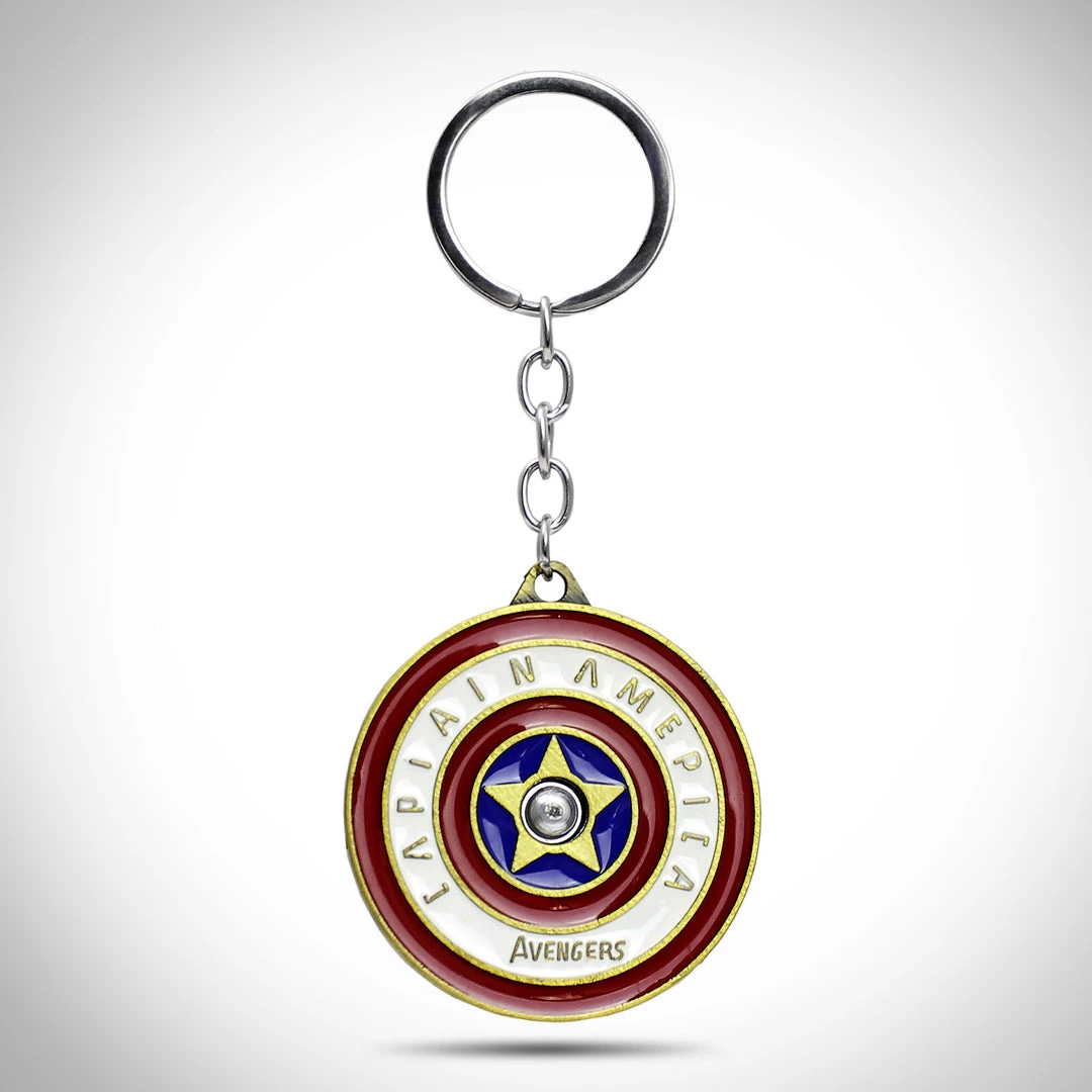 AZALEA Marvel Comic - Captain America Shield Spinner Die-Cast Metal Enamel Keychain 2 AZALEA Marvel Comic - Captain America Shield Spinner Die-Cast Metal Enamel Keychain