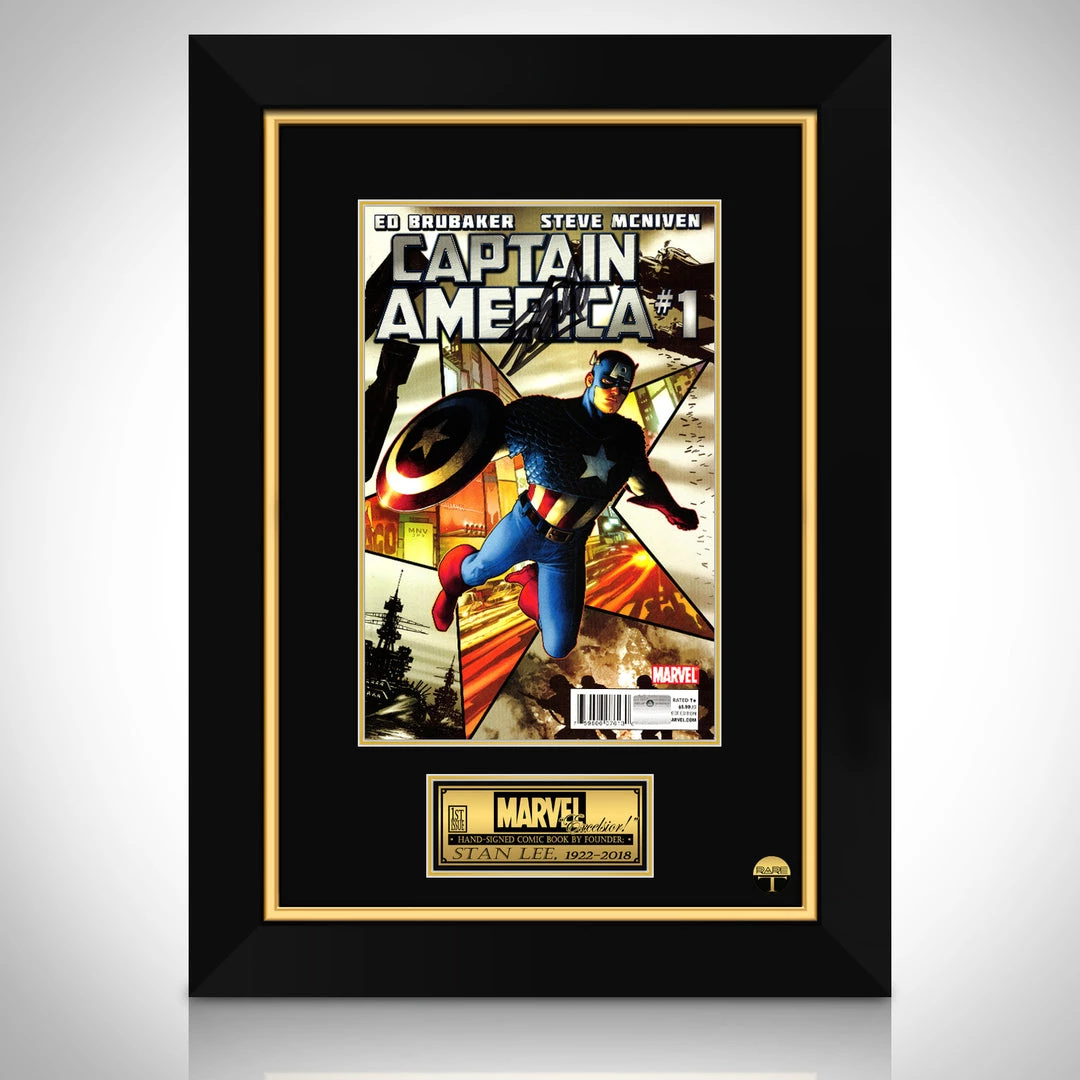 APW Signed Memorabilia Captain America (2011) #1 Hand-Signed Comic Book By Stan Lee Custom Frame 1 APW Signed Memorabilia Captain America (2011) #1 Hand-Signed Comic Book By Stan Lee Custom Frame