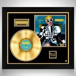 RARE-T Cardi B - Invasion Of Privacy Gold LP Limited Signature Edition Studio Licensed Custom Frame