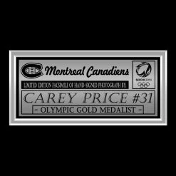 RARE-T Sports Memorabilia Carey Price Montreal Canadiens - White Jersey Limited Signature Edition Studio Licensed Photo Custom Frame