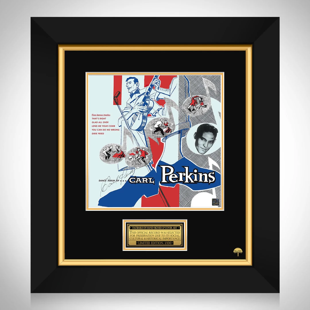 RARE-T Carl Perkins - Dance Album LP Cover Limited Signature Edition Studio Licensed Custom Frame Limited Edition Frames 1 RARE-T Carl Perkins - Dance Album LP Cover Limited Signature Edition Studio Licensed Custom Frame Limited Edition Frames