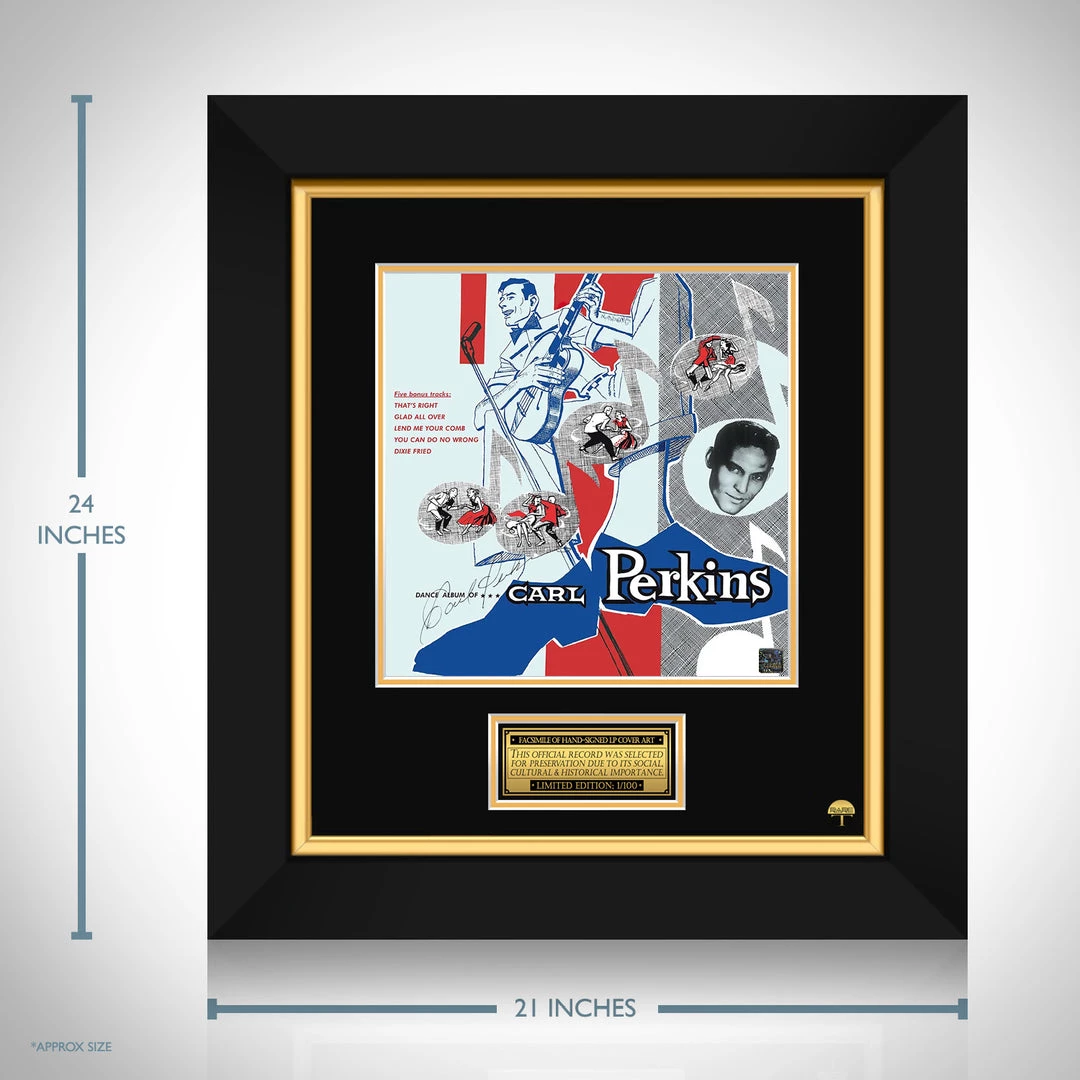 RARE-T Carl Perkins - Dance Album LP Cover Limited Signature Edition Studio Licensed Custom Frame Limited Edition Frames 3 RARE-T Carl Perkins - Dance Album LP Cover Limited Signature Edition Studio Licensed Custom Frame Limited Edition Frames