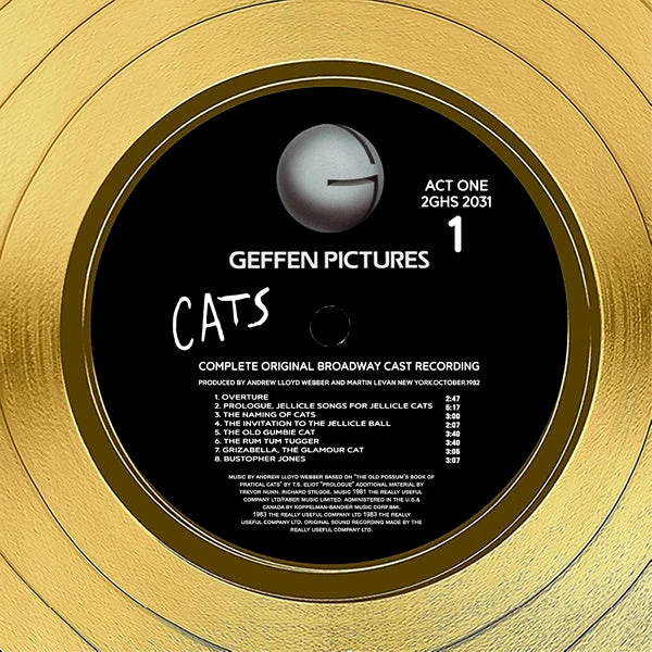 RARE-T Cats - Original Broadway Cast Recording Gold LP Limited Signature Edition Studio Licensed Custom Frame 5 RARE-T Cats - Original Broadway Cast Recording Gold LP Limited Signature Edition Studio Licensed Custom Frame