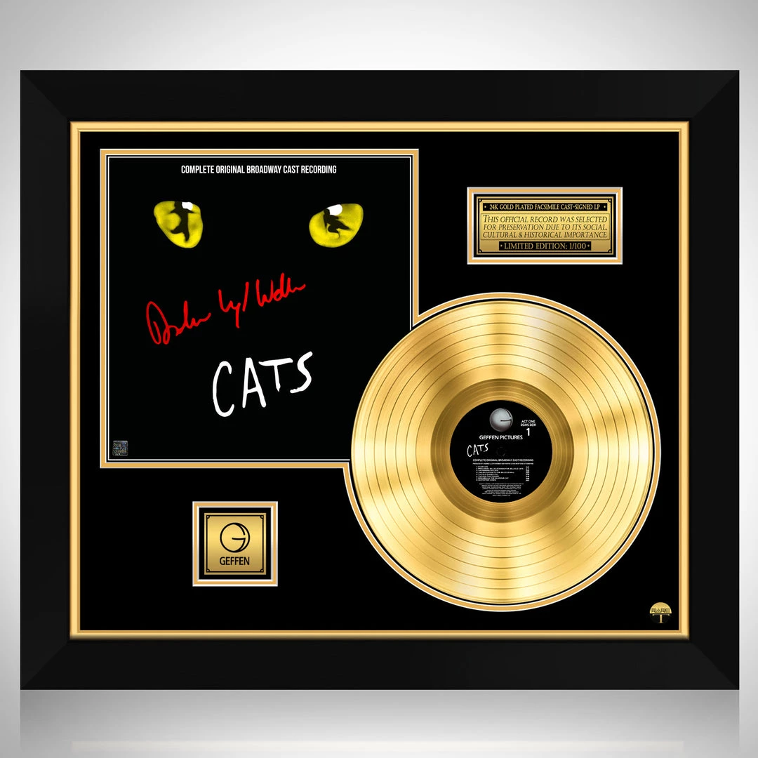 RARE-T Cats - Original Broadway Cast Recording Gold LP Limited Signature Edition Studio Licensed Custom Frame 1 RARE-T Cats - Original Broadway Cast Recording Gold LP Limited Signature Edition Studio Licensed Custom Frame