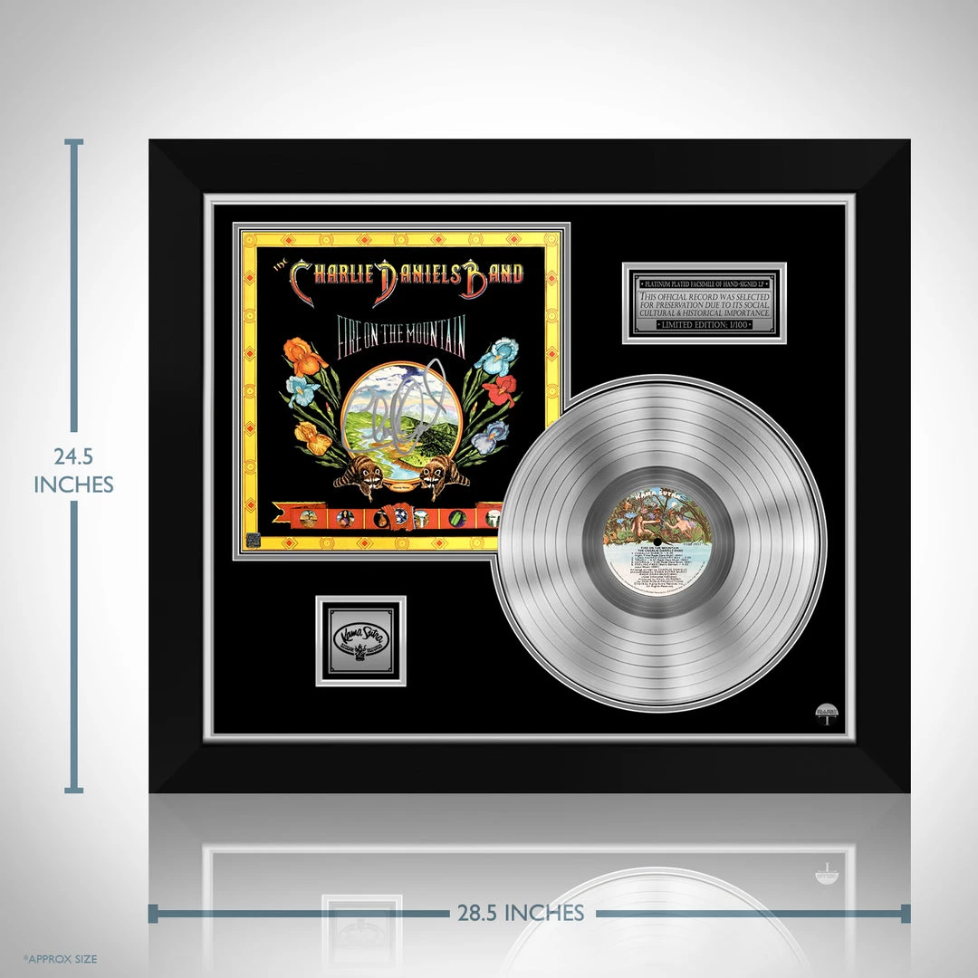 RARE-T Charlie Daniels Band - Fire On The Mountain Platinum LP Limited Signature Edition Studio Licensed Custom Frame Limited Edition Frames 2 RARE-T Charlie Daniels Band - Fire On The Mountain Platinum LP Limited Signature Edition Studio Licensed Custom Frame Limited Edition Frames
