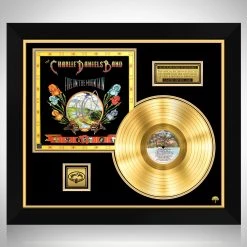RARE-T Charlie Daniels Band - Fire On The Mountain Gold LP Limited Signature Edition Studio Licensed Custom Frame Limited Edition Frames