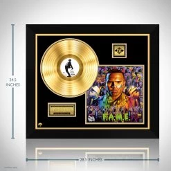RARE-T Chris Brown - F.A.M.E. Gold LP Limited Signature Edition Studio Licensed Custom Frame