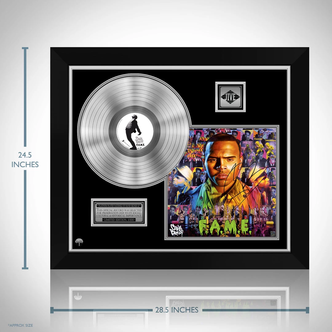 RARE-T Limited Edition Frames Chris Brown - F.A.M.E. Platinum LP Limited Signature Edition Studio Licensed Custom Frame 3 RARE-T Limited Edition Frames Chris Brown - F.A.M.E. Platinum LP Limited Signature Edition Studio Licensed Custom Frame