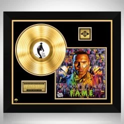 RARE-T Chris Brown - F.A.M.E. Gold LP Limited Signature Edition Studio Licensed Custom Frame