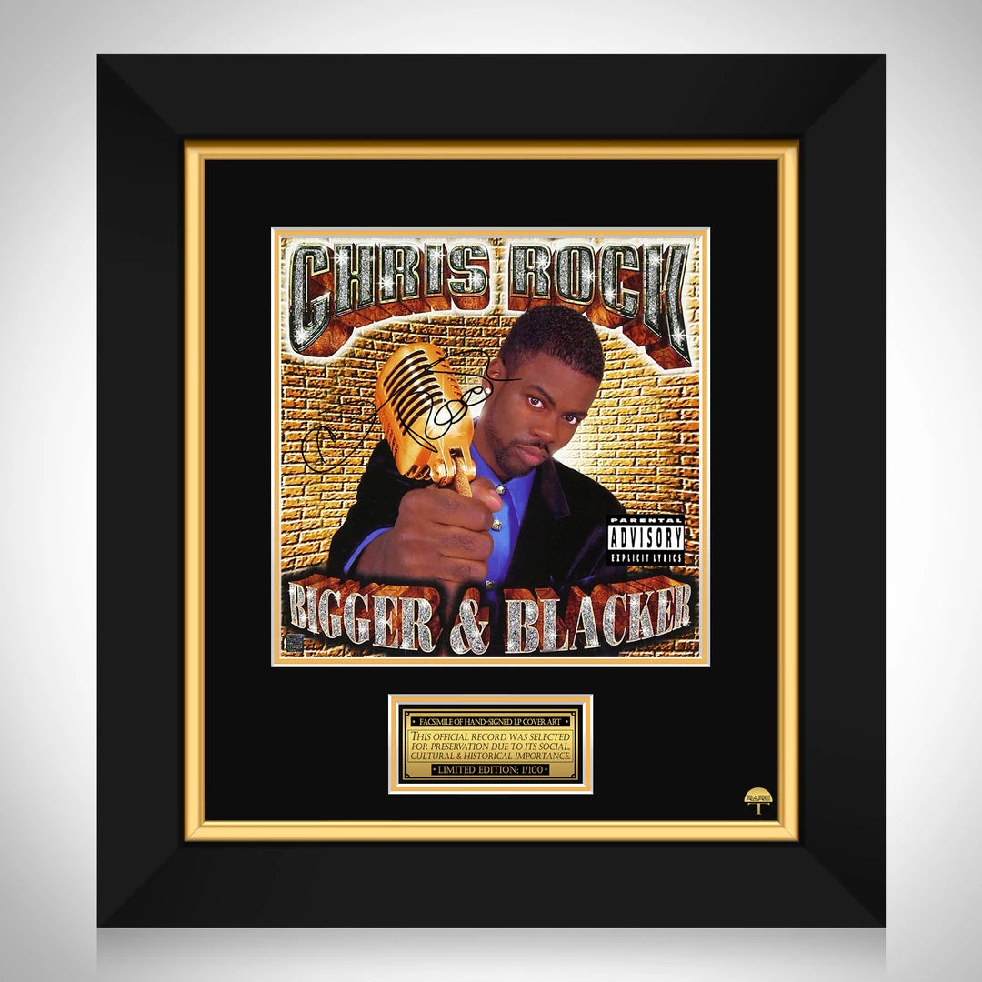 RARE-T Limited Edition Frames Chris Rock - Bigger & Blacker LP Cover Limited Signature Edition Studio Licensed Custom Frame 1 RARE-T Limited Edition Frames Chris Rock - Bigger & Blacker LP Cover Limited Signature Edition Studio Licensed Custom Frame