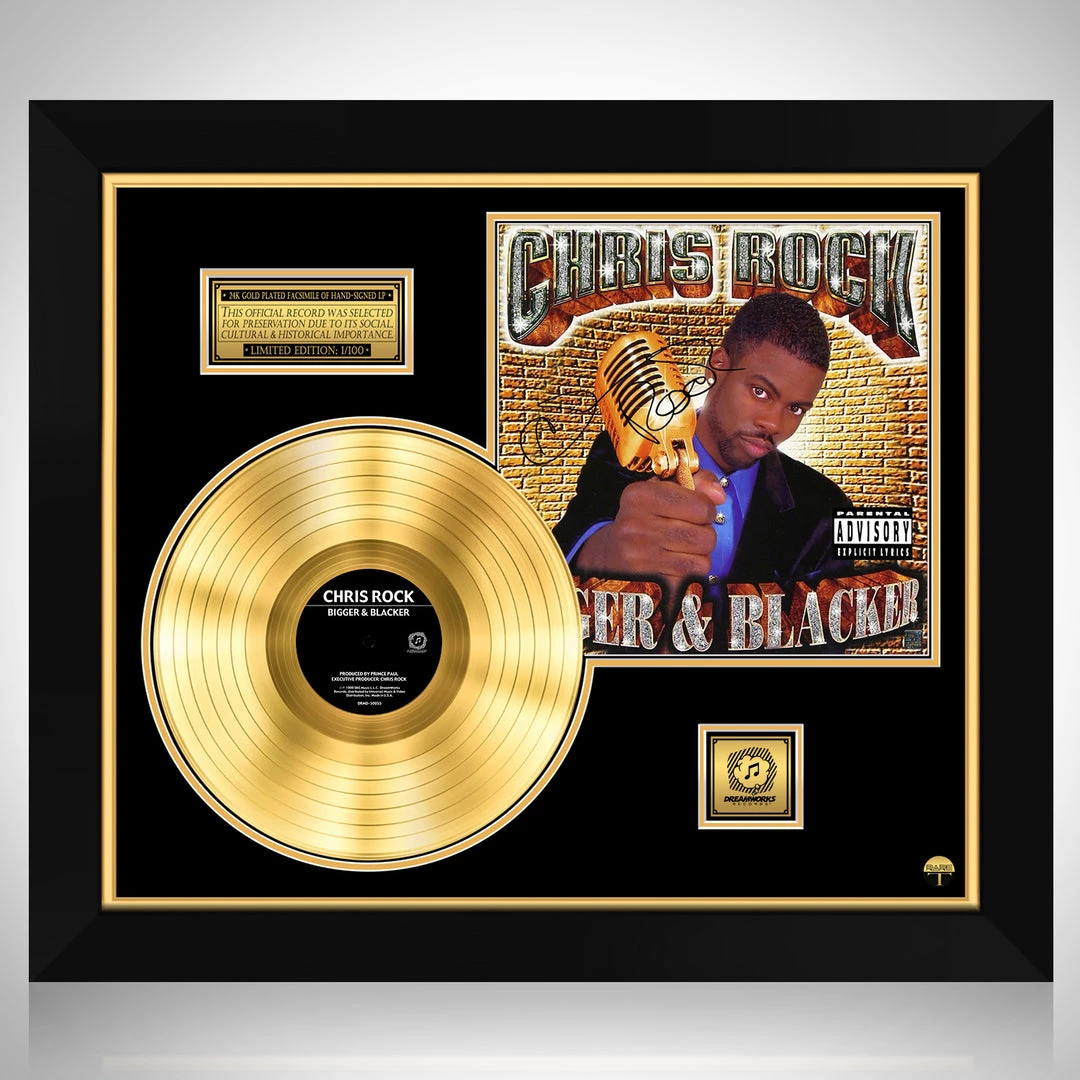 RARE-T Chris Rock - Bigger & Blacker Gold LP Limited Signature Edition Studio Licensed Custom Frame Limited Edition Frames 1 RARE-T Chris Rock - Bigger & Blacker Gold LP Limited Signature Edition Studio Licensed Custom Frame Limited Edition Frames