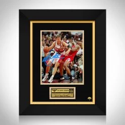 RARE-T Atlanta Hawks - Christian Laettner Photo Limited Signature Edition Studio Licensed Custom Frame Sports Memorabilia
