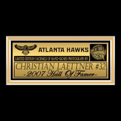 RARE-T Atlanta Hawks - Christian Laettner Photo Limited Signature Edition Studio Licensed Custom Frame Sports Memorabilia