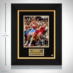 RARE-T Atlanta Hawks - Christian Laettner Photo Limited Signature Edition Studio Licensed Custom Frame Sports Memorabilia