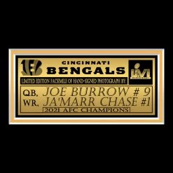 RARE-T Cincinnati Bengals -Burrow & Chase Photo Limited Signature Edition Studio Licensed Custom Frame Limited Edition Frames