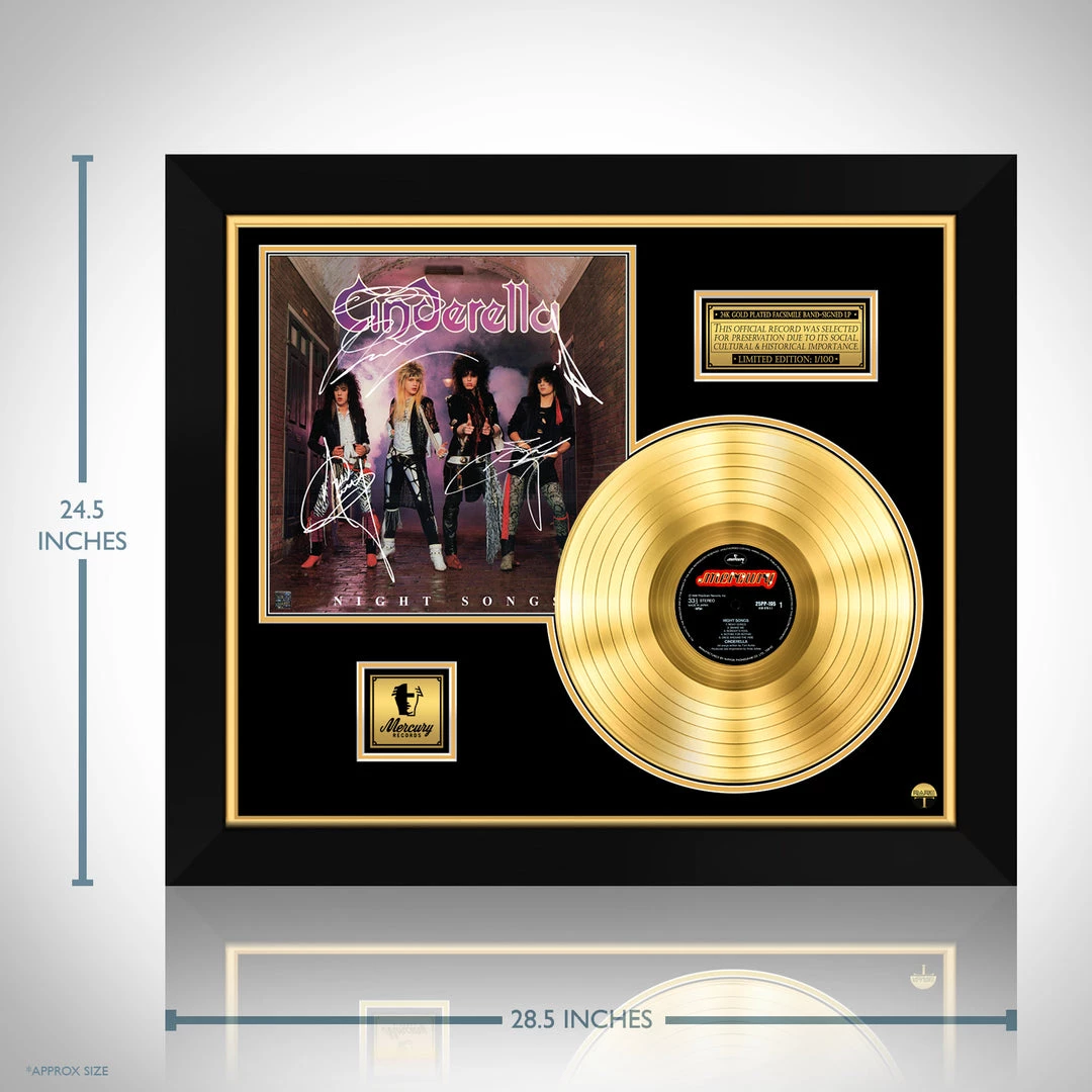 RARE-T Limited Edition Frames Cinderella - Night Songs Gold LP Limited Signature Edition Studio Licensed Custom Frame 3 RARE-T Limited Edition Frames Cinderella - Night Songs Gold LP Limited Signature Edition Studio Licensed Custom Frame