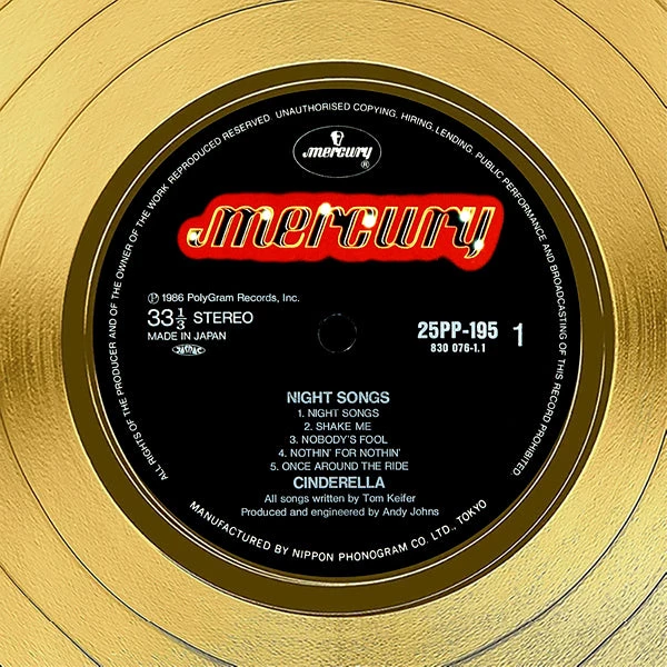 RARE-T Limited Edition Frames Cinderella - Night Songs Gold LP Limited Signature Edition Studio Licensed Custom Frame 7 RARE-T Limited Edition Frames Cinderella - Night Songs Gold LP Limited Signature Edition Studio Licensed Custom Frame