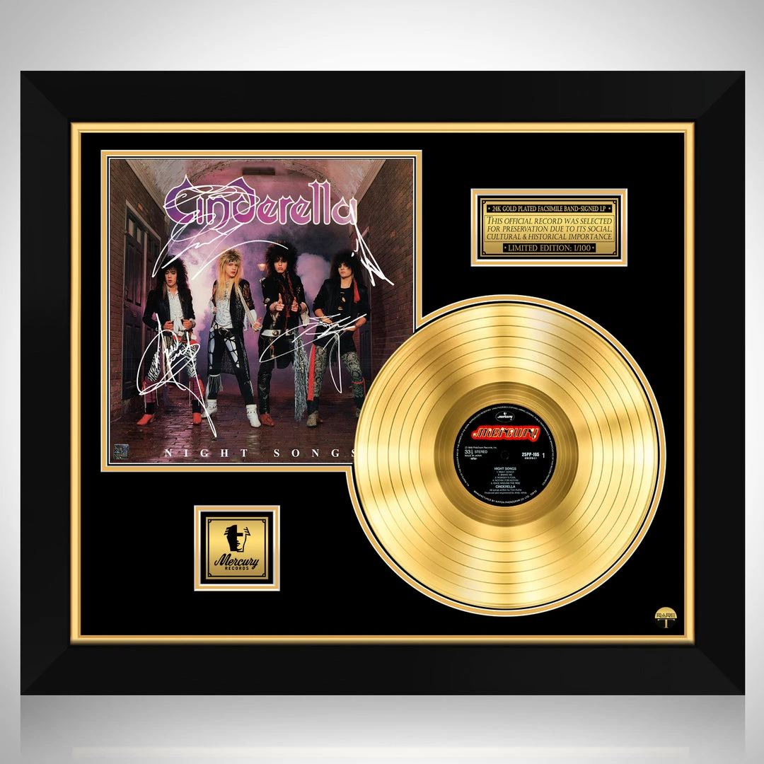 RARE-T Limited Edition Frames Cinderella - Night Songs Gold LP Limited Signature Edition Studio Licensed Custom Frame 1 RARE-T Limited Edition Frames Cinderella - Night Songs Gold LP Limited Signature Edition Studio Licensed Custom Frame