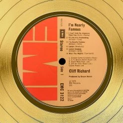 RARE-T Limited Edition Frames Cliff Richard - I'm Nearly Famous Gold LP Limited Signature Edition Studio Licensed Custom Frame