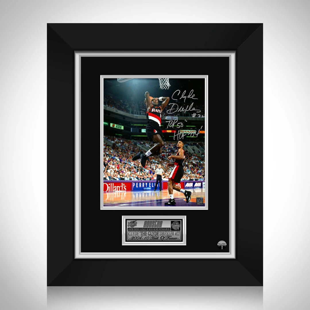 RARE-T Portland Trail Blazers Clyde Drexler Limited Signature Edition Studio Licensed Photo Custom Frame Sports Memorabilia 1 RARE-T Portland Trail Blazers Clyde Drexler Limited Signature Edition Studio Licensed Photo Custom Frame Sports Memorabilia