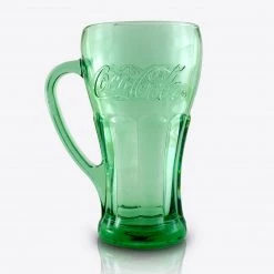 Jonathan Coca-Cola- Vintage Green Coca-Cola Glass - 14.5 Oz Genuine Mug By Libbey