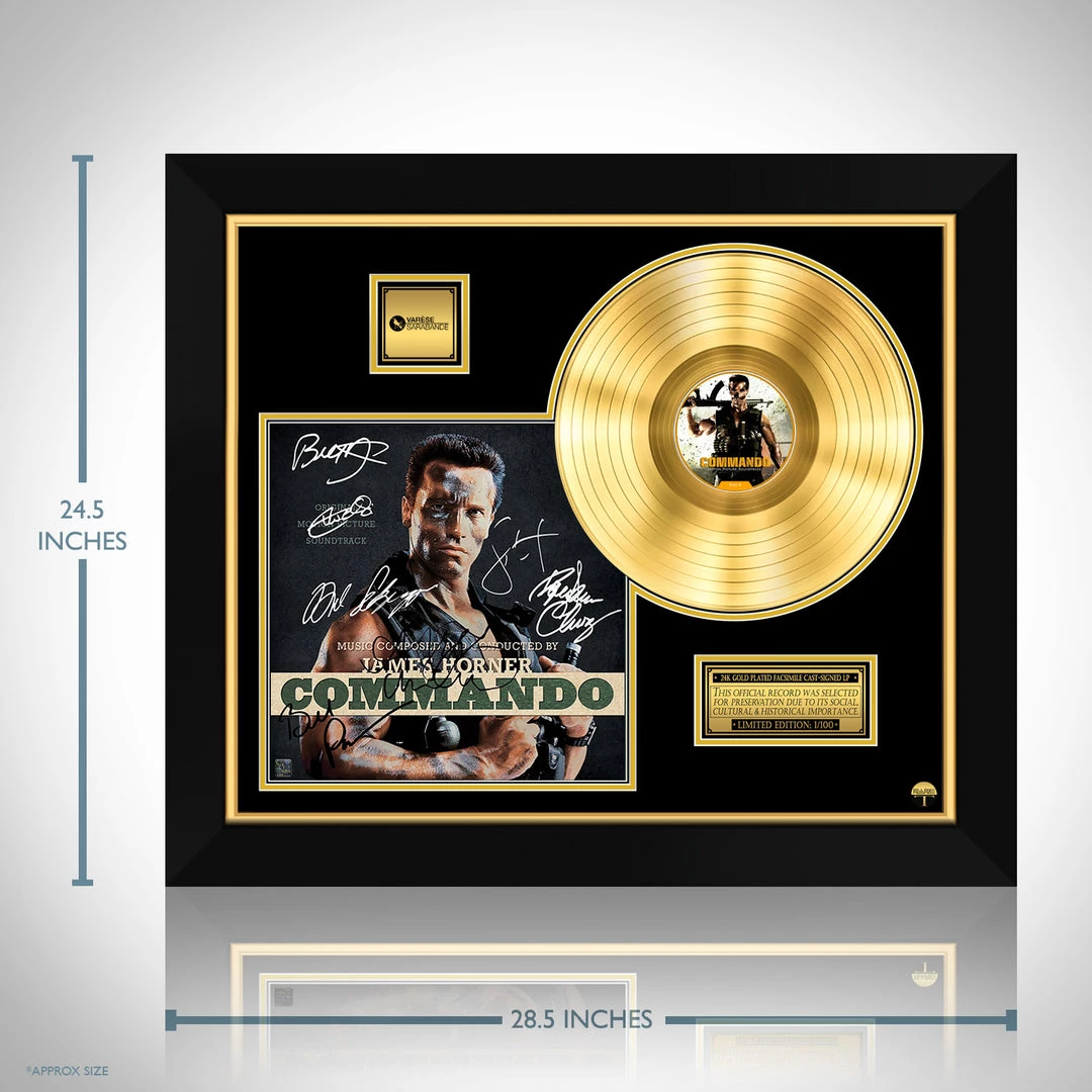 RARE-T Commando - Soundtrack Gold LP Limited Signature Edition Studio Licensed Custom Frame Limited Edition Frames 3 RARE-T Commando - Soundtrack Gold LP Limited Signature Edition Studio Licensed Custom Frame Limited Edition Frames