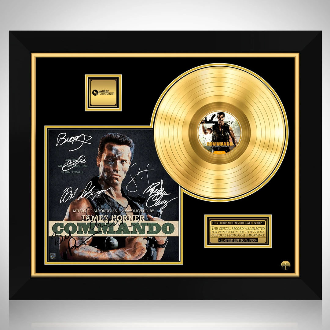 RARE-T Commando - Soundtrack Gold LP Limited Signature Edition Studio Licensed Custom Frame Limited Edition Frames 1 RARE-T Commando - Soundtrack Gold LP Limited Signature Edition Studio Licensed Custom Frame Limited Edition Frames
