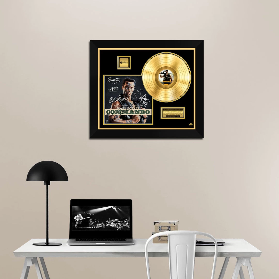 RARE-T Commando - Soundtrack Gold LP Limited Signature Edition Studio Licensed Custom Frame Limited Edition Frames 2 RARE-T Commando - Soundtrack Gold LP Limited Signature Edition Studio Licensed Custom Frame Limited Edition Frames