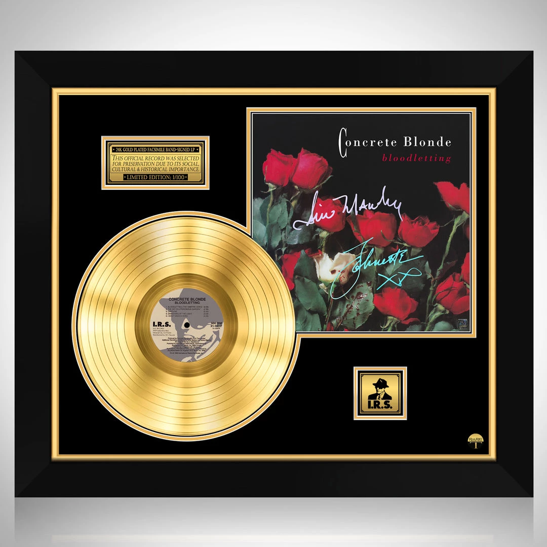 RARE-T Concrete Blonde - Bloodletting Gold LP Limited Signature Edition Studio Licensed Custom Frame 1 RARE-T Concrete Blonde - Bloodletting Gold LP Limited Signature Edition Studio Licensed Custom Frame