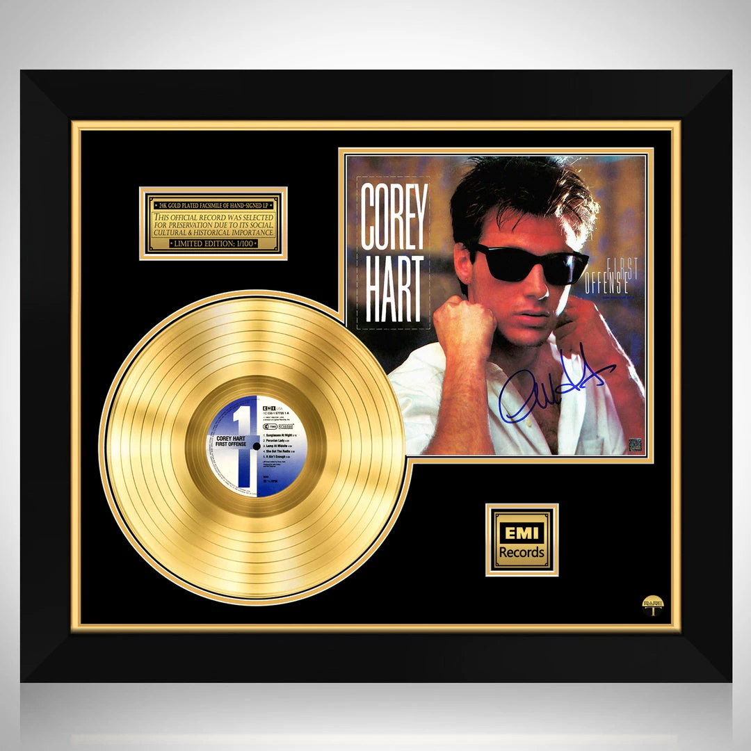RARE-T Corey Hart - First Offense Gold LP Limited Signature Edition Studio Licensed Custom Frame Limited Edition Frames 1 RARE-T Corey Hart - First Offense Gold LP Limited Signature Edition Studio Licensed Custom Frame Limited Edition Frames