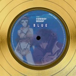 RARE-T Limited Edition Frames The Seatbelts - Cowboy Bebop Blue Gold LP Limited Signature Edition Studio Licensed Custom Frame