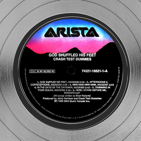 RARE-T Crash Test Dummies - God Blessed His Feet Platinum LP Limited Signature Edition Studio Licensed Custom Frame 6 RARE-T Crash Test Dummies - God Blessed His Feet Platinum LP Limited Signature Edition Studio Licensed Custom Frame