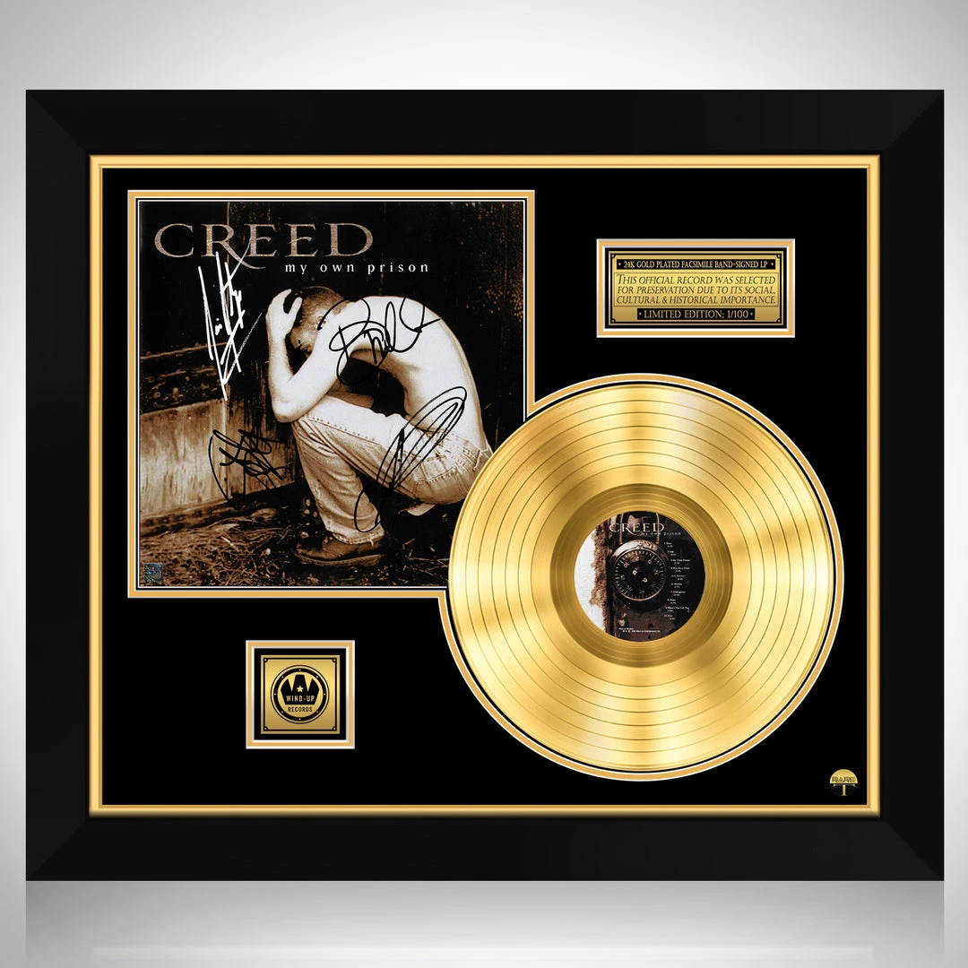 RARE-T Limited Edition Frames Creed - My Own Prison Gold LP Limited Signature Edition Studio Licensed Custom Frame 1 RARE-T Limited Edition Frames Creed - My Own Prison Gold LP Limited Signature Edition Studio Licensed Custom Frame