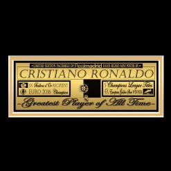 RARE-T Sports Memorabilia Real Madrid - Cristiano Ronaldo Mini Poster Limited Signature Edition Studio Licensed Custom Frame