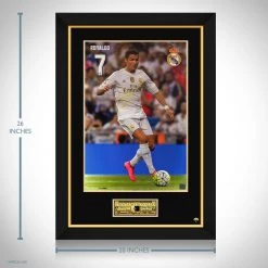 RARE-T Sports Memorabilia Real Madrid - Cristiano Ronaldo Mini Poster Limited Signature Edition Studio Licensed Custom Frame