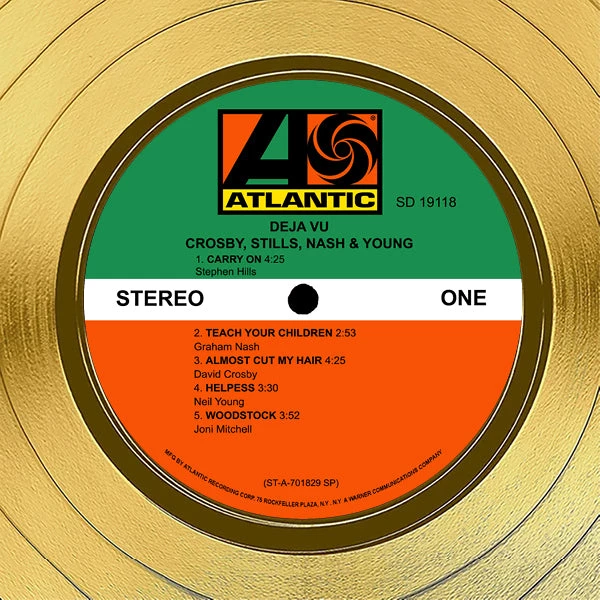 RARE-T Crosby, Stills, Nash & Young Déjà Vu Gold LP Limited Signature Edition Studio Licensed Custom Frame Limited Edition Frames 4 RARE-T Crosby, Stills, Nash & Young Déjà Vu Gold LP Limited Signature Edition Studio Licensed Custom Frame Limited Edition Frames