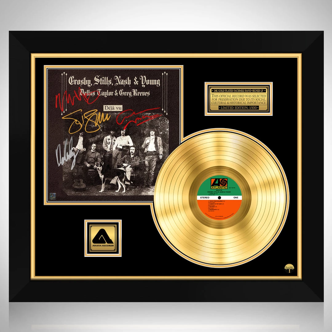 RARE-T Crosby, Stills, Nash & Young Déjà Vu Gold LP Limited Signature Edition Studio Licensed Custom Frame Limited Edition Frames 1 RARE-T Crosby, Stills, Nash & Young Déjà Vu Gold LP Limited Signature Edition Studio Licensed Custom Frame Limited Edition Frames