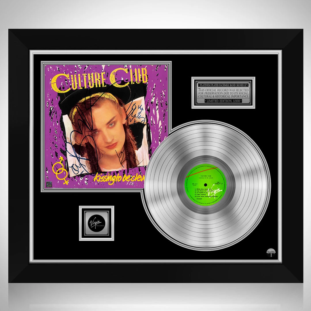 RARE-T Limited Edition Frames Culture Club Kissing To Be Clever Platinum LP Limited Signature Edition Studio Licensed Custom Frame 1 RARE-T Limited Edition Frames Culture Club Kissing To Be Clever Platinum LP Limited Signature Edition Studio Licensed Custom Frame