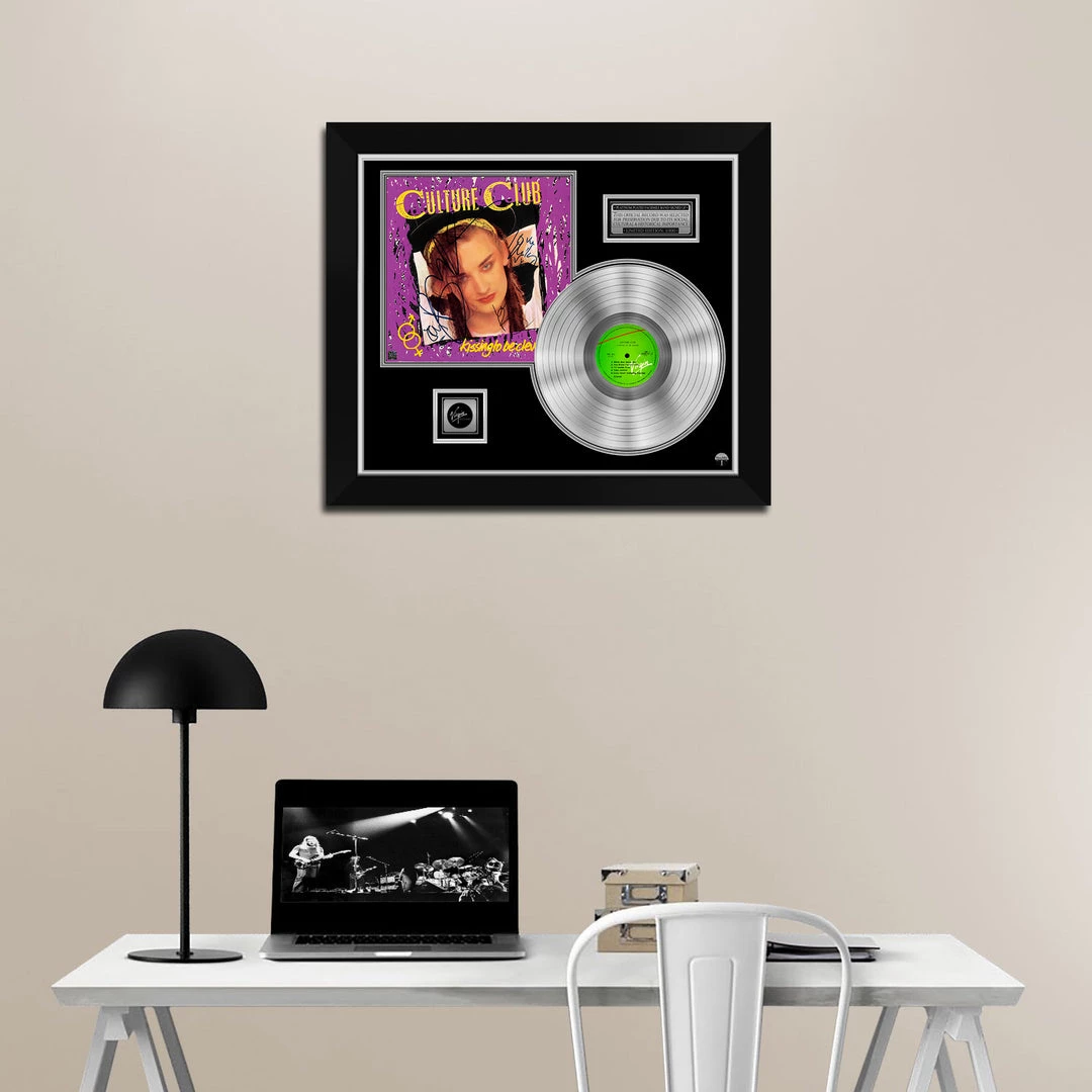 RARE-T Limited Edition Frames Culture Club Kissing To Be Clever Platinum LP Limited Signature Edition Studio Licensed Custom Frame 2 RARE-T Limited Edition Frames Culture Club Kissing To Be Clever Platinum LP Limited Signature Edition Studio Licensed Custom Frame