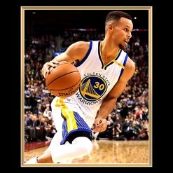 KOREA Stephen Curry- Hand-Signed Golden State Warriors White Jersey By Stephen Curry Custom Frame Sports Memorabilia