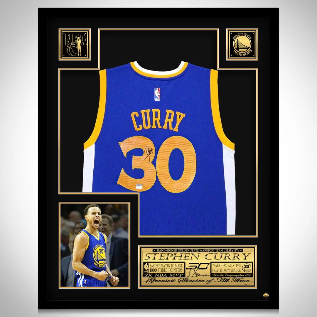 APW Stephen Curry- Golden State Warriors Hand-Signed Blue Jersey By Stephen Curry Custom Frame Signed Memorabilia 1 APW Stephen Curry- Golden State Warriors Hand-Signed Blue Jersey By Stephen Curry Custom Frame Signed Memorabilia