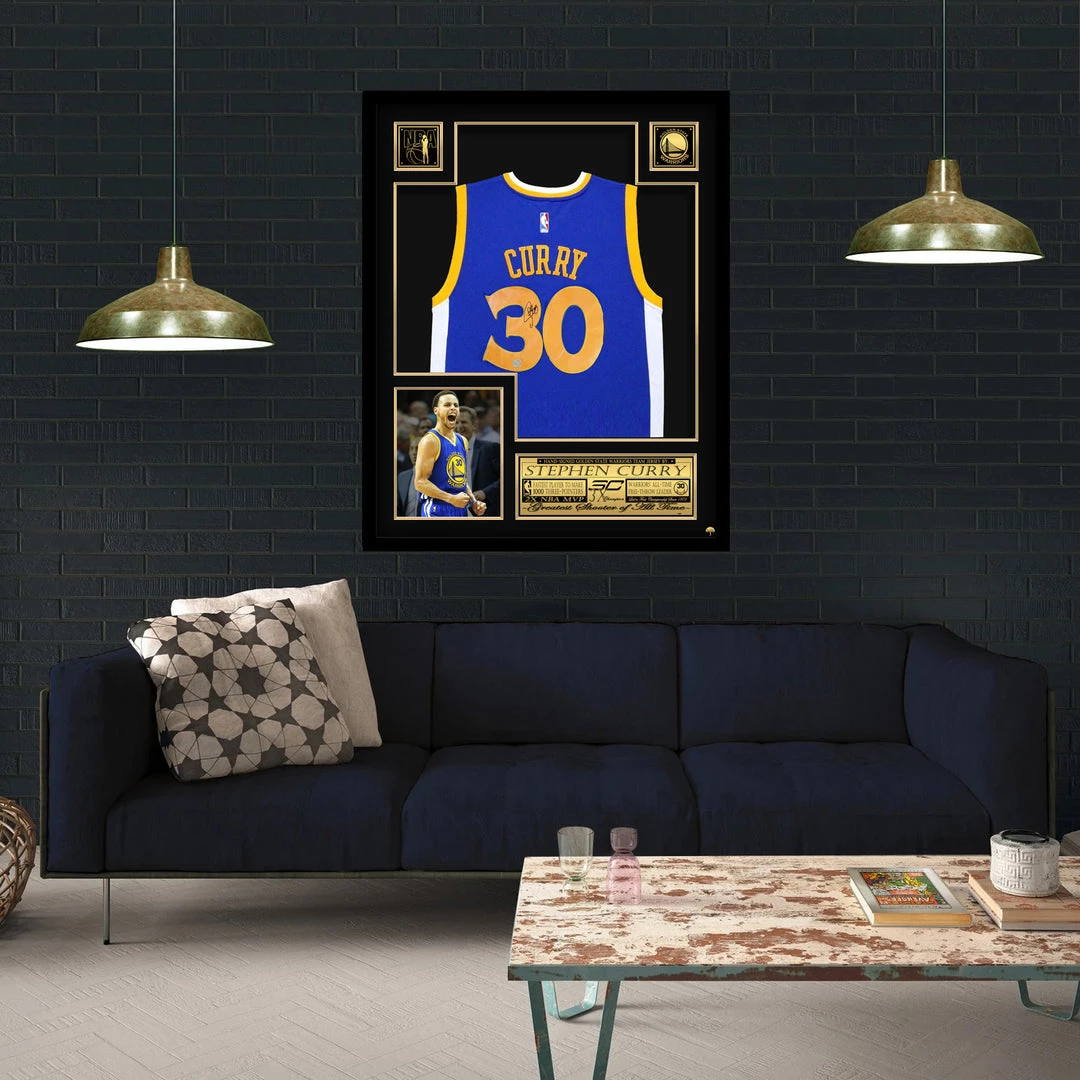 APW Stephen Curry- Golden State Warriors Hand-Signed Blue Jersey By Stephen Curry Custom Frame Signed Memorabilia 11 APW Stephen Curry- Golden State Warriors Hand-Signed Blue Jersey By Stephen Curry Custom Frame Signed Memorabilia