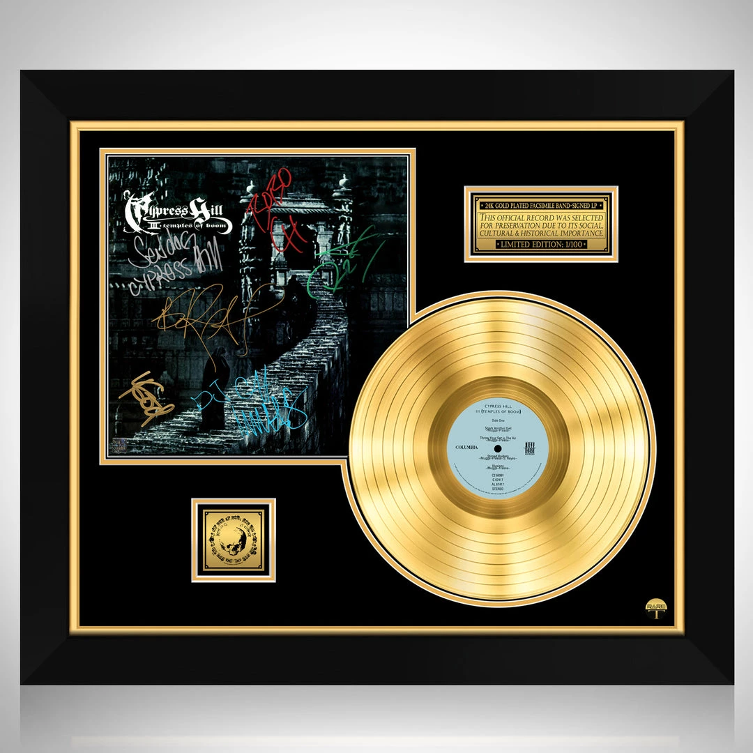 RARE-T Cypress Hill III - Temples Of Boom Gold LP Limited Signature Edition Studio Licensed Custom Frame 1 RARE-T Cypress Hill III - Temples Of Boom Gold LP Limited Signature Edition Studio Licensed Custom Frame