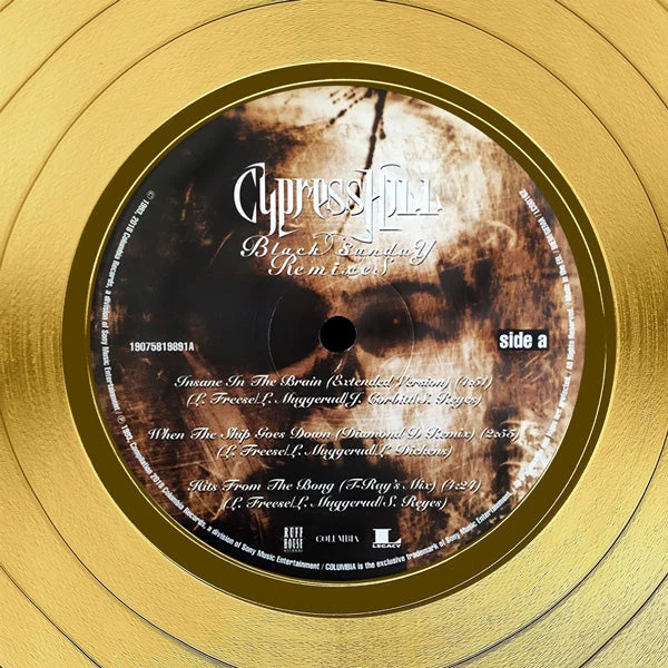 RARE-T Cypress Hill - Black Sunday Remixes Gold LP Limited Signature Edition Studio Licensed Custom Frame Limited Edition Frames 5 RARE-T Cypress Hill - Black Sunday Remixes Gold LP Limited Signature Edition Studio Licensed Custom Frame Limited Edition Frames
