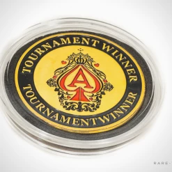 Game Room 24K Gold Plated 'Tournament Winner-Poker Chip Card Guard'