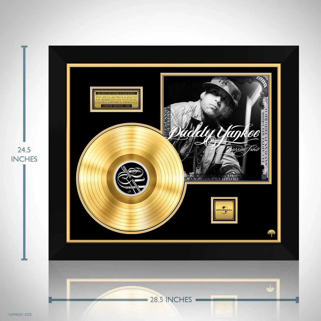 RARE-T Limited Edition Frames Daddy Yankee - Barrio Fino Gold LP Limited Signature Edition Studio Licensed Custom Frame 3 RARE-T Limited Edition Frames Daddy Yankee - Barrio Fino Gold LP Limited Signature Edition Studio Licensed Custom Frame