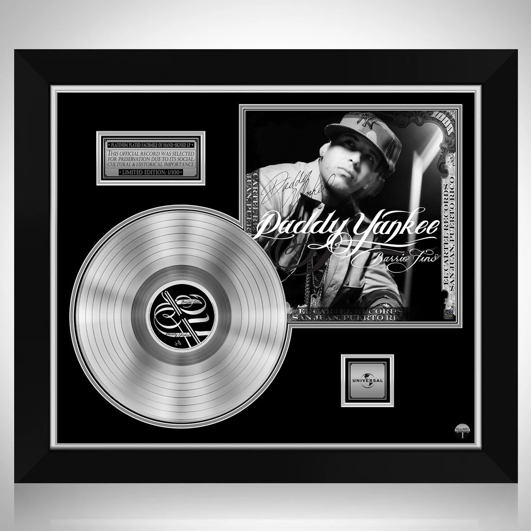 RARE-T Limited Edition Frames Daddy Yankee - Barrio Fino Platinum LP Limited Signature Edition Studio Licensed Custom Frame 1 RARE-T Limited Edition Frames Daddy Yankee - Barrio Fino Platinum LP Limited Signature Edition Studio Licensed Custom Frame