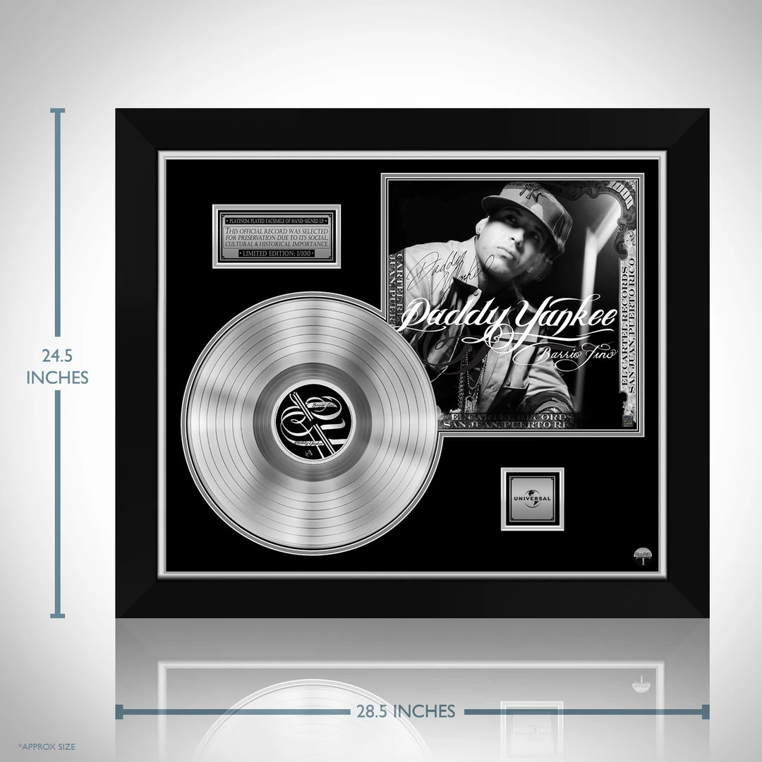 RARE-T Limited Edition Frames Daddy Yankee - Barrio Fino Platinum LP Limited Signature Edition Studio Licensed Custom Frame 3 RARE-T Limited Edition Frames Daddy Yankee - Barrio Fino Platinum LP Limited Signature Edition Studio Licensed Custom Frame