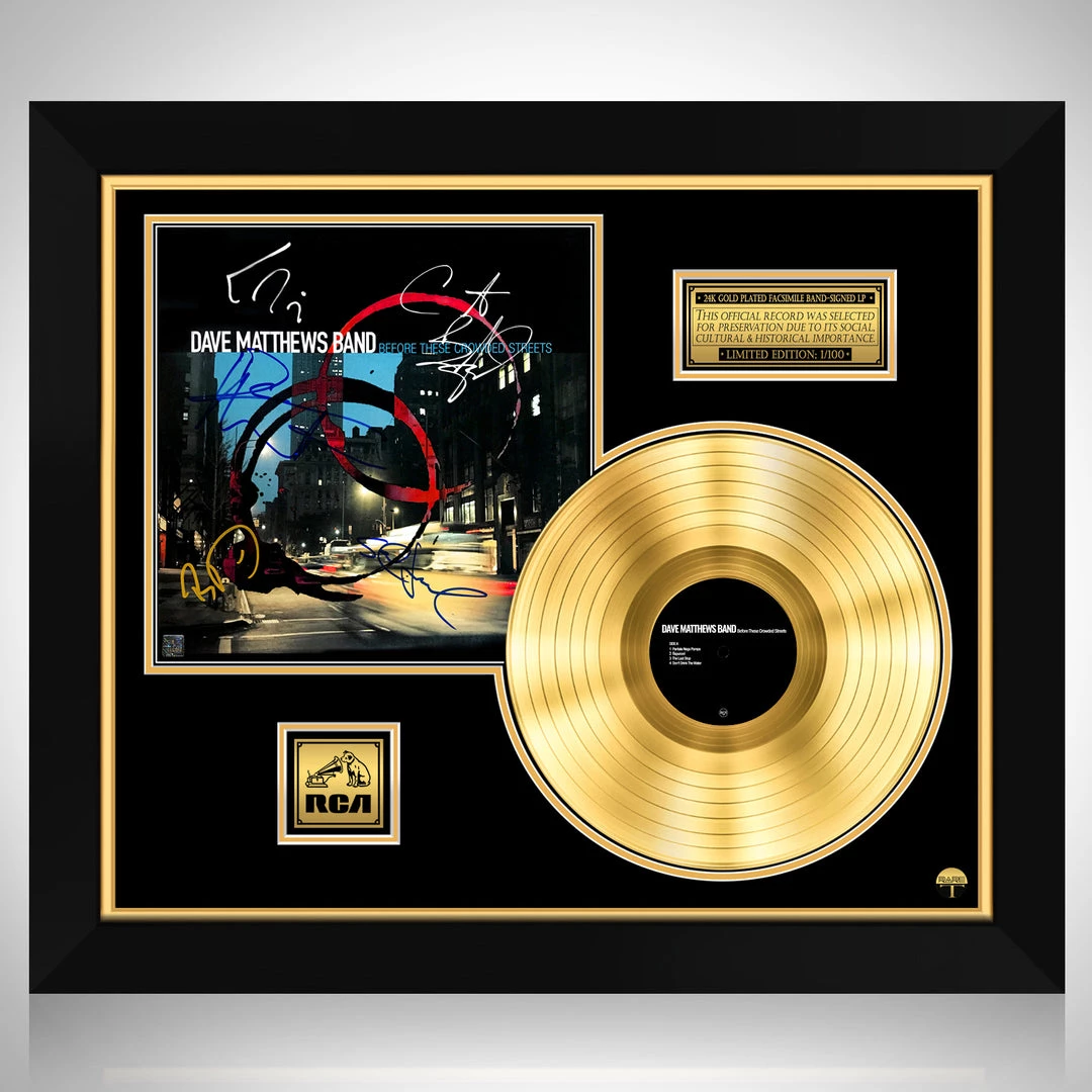 RARE-T Dave Matthews Band Before These Crowded Streets Gold LP Limited Signature Edition Studio Licensed Custom Frame 1 RARE-T Dave Matthews Band Before These Crowded Streets Gold LP Limited Signature Edition Studio Licensed Custom Frame